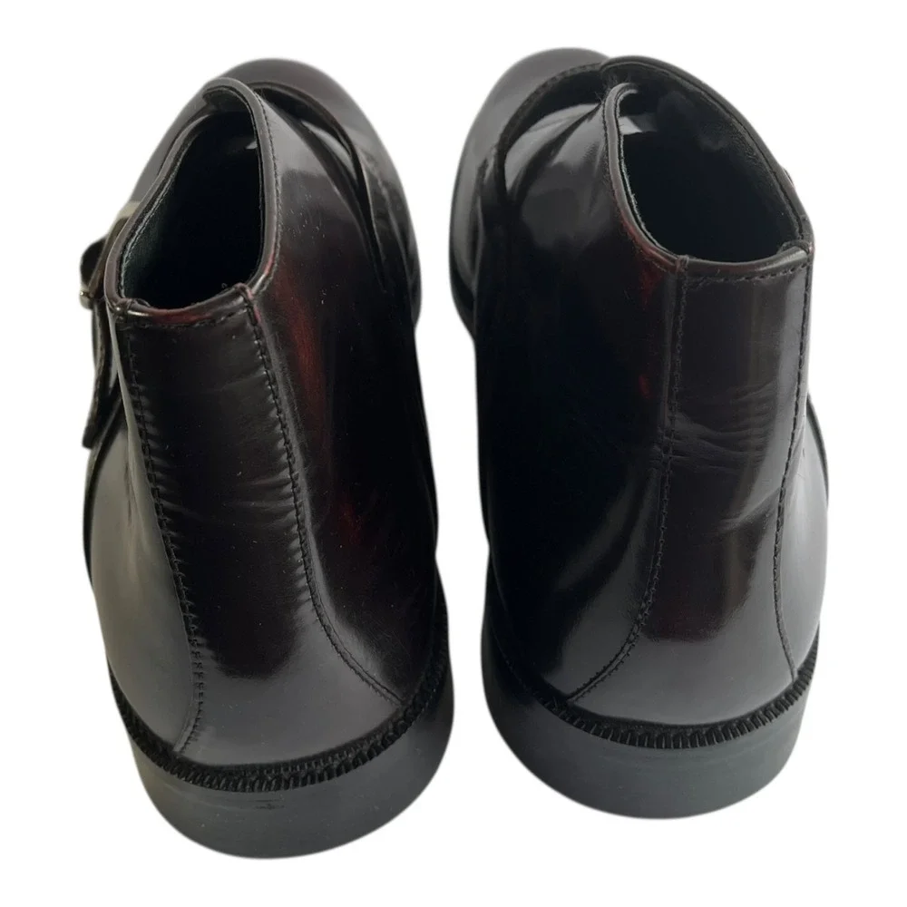 The Royal Tailor Burgundy Monk Strap Ankle Boots Men's Size 11.5 Leather